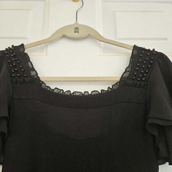 Black Beaded Mac & Jac Blouse - Picture 5 of 5